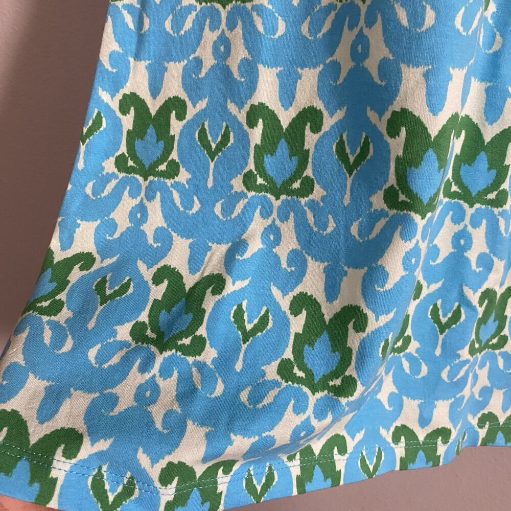 Talbots Short Sleeve Blue Green Geometric Medium P NWT Cotton Everyday Tee Top - Picture 7 of 7